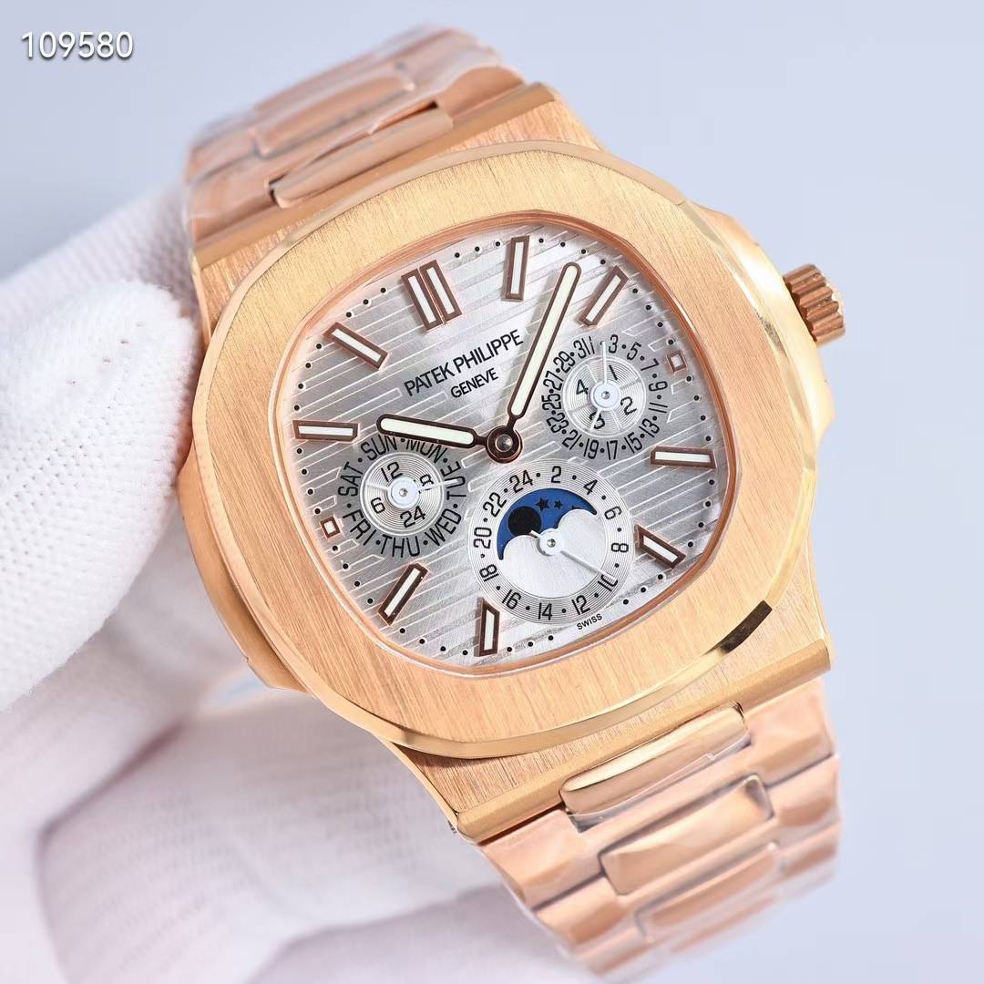 파텍필립 노틸러스 퍼페츄얼 캘린더 18k 도금 자개 컬러 시계 워치